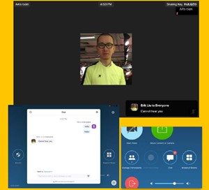 Chatroom and phone platform screenshot